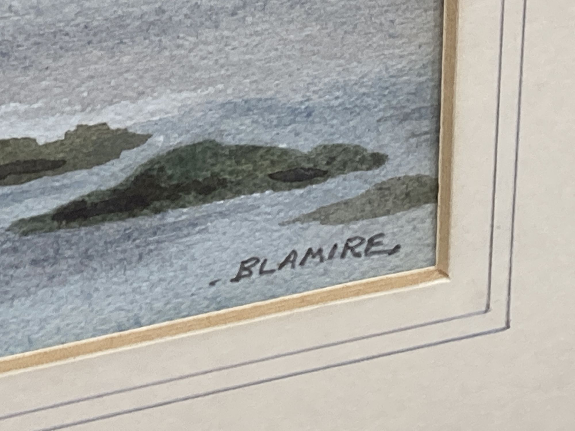 Billy Blamire, two watercolours, Scottish coastal landscape and Street scene, 28 x 39cm and 34 x 23cm
